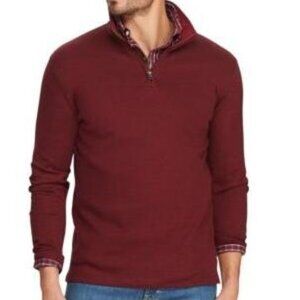Chaps Mens Red 1/4 Zip Pullover Sweater XXL 100% Cotton